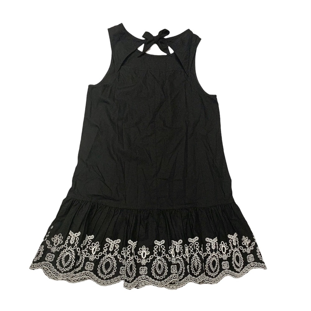 Straight Shift Dress with Ruffled Lace Detail